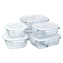 Borosilicate Glass Lunch box bento glass meal prep food containers 3 compartment with airtight lock lids
